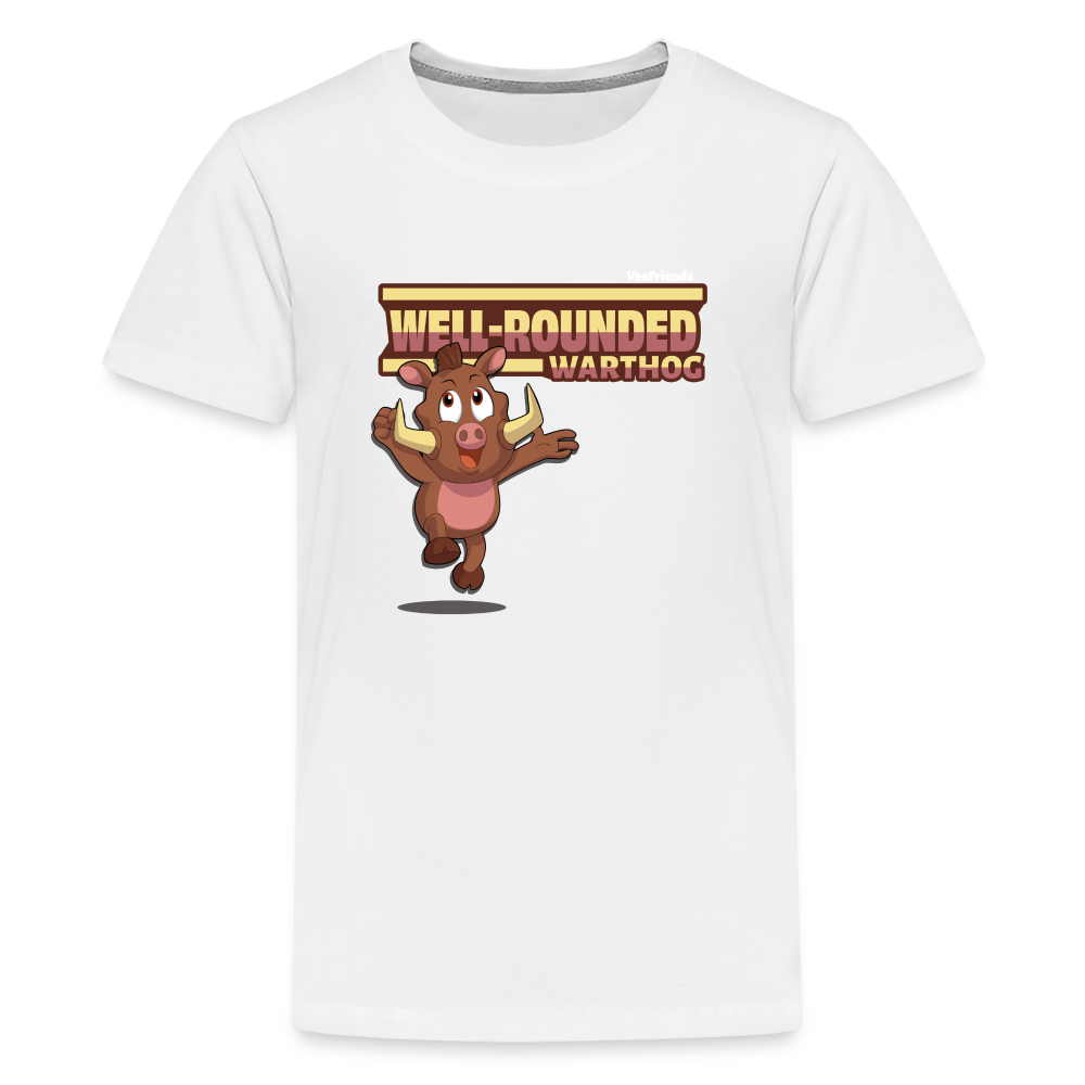 Well-Rounded Warthog Character Comfort Kids Tee - white