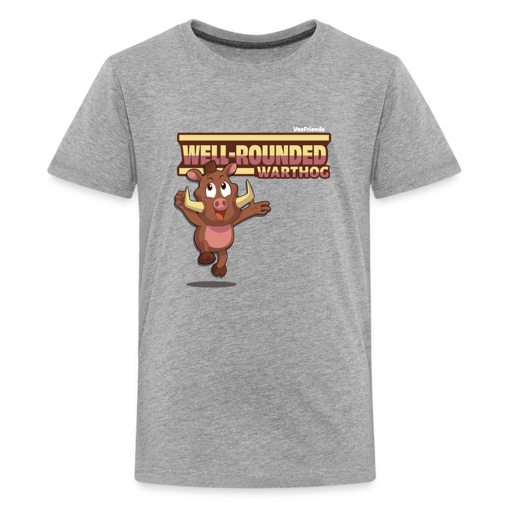 Well-Rounded Warthog Character Comfort Kids Tee - heather gray