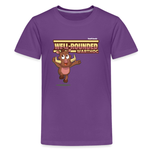 Well-Rounded Warthog Character Comfort Kids Tee - purple