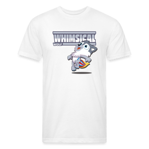 Whimsical Wolf Character Comfort Adult Tee - white
