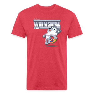 Whimsical Wolf Character Comfort Adult Tee - heather red