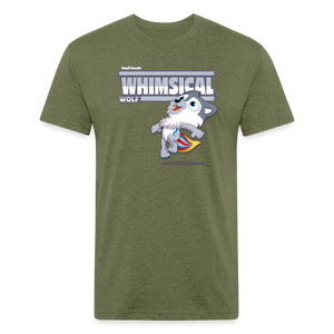 Whimsical Wolf Character Comfort Adult Tee - heather military green