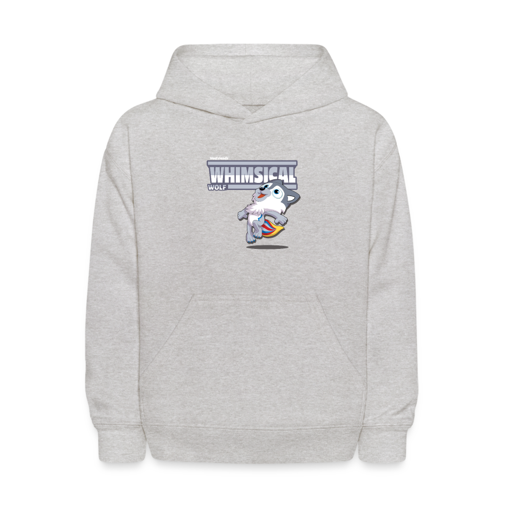 Whimsical Wolf Character Comfort Kids Hoodie - heather gray