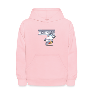 Whimsical Wolf Character Comfort Kids Hoodie - pink
