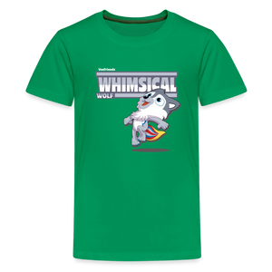 
            
                Load image into Gallery viewer, Whimsical Wolf Character Comfort Kids Tee - kelly green
            
        