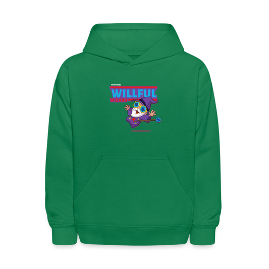 Willful Wizard Character Comfort Kids Hoodie - kelly green