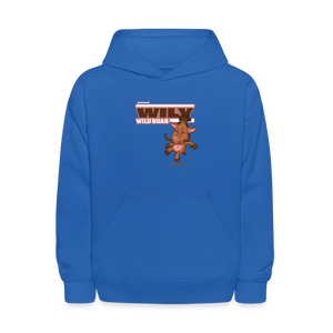 
            
                Load image into Gallery viewer, Wily Wild Boar Character Comfort Kids Hoodie - royal blue
            
        