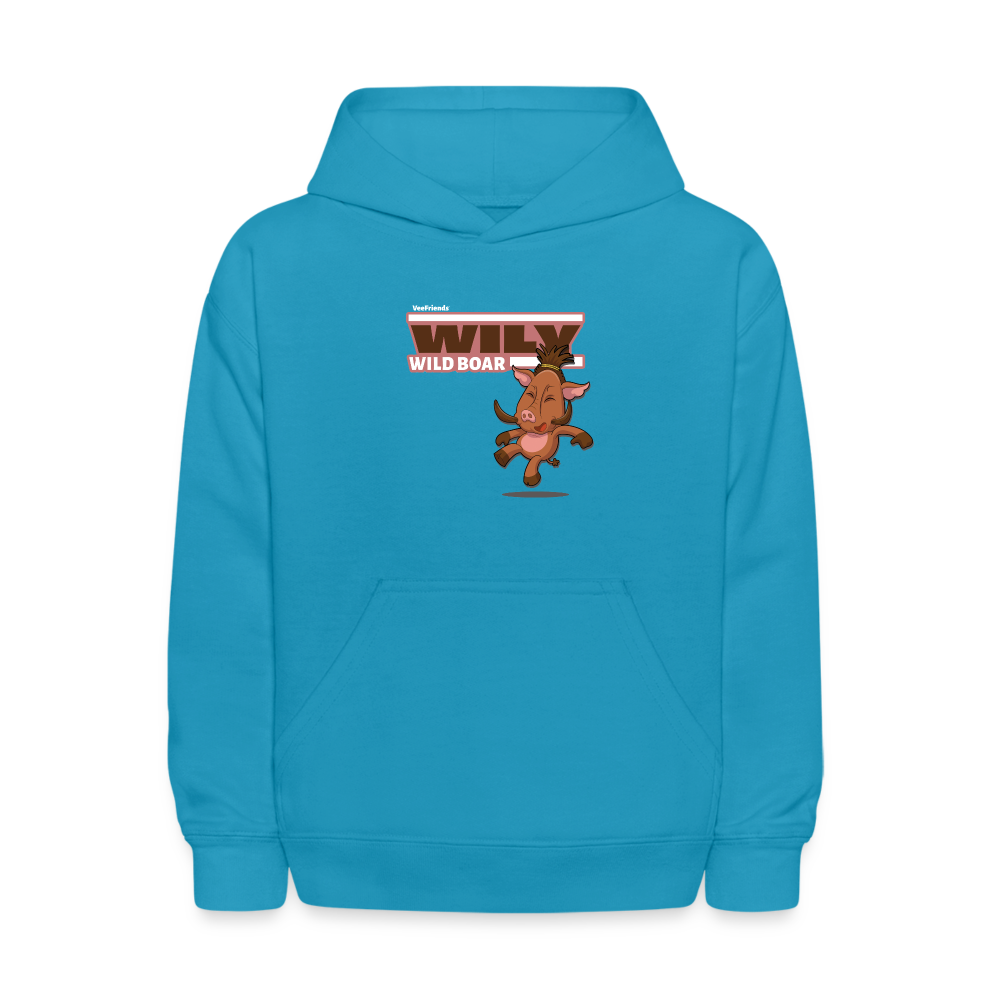 
            
                Load image into Gallery viewer, Wily Wild Boar Character Comfort Kids Hoodie - turquoise
            
        