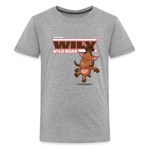 Wily Wild Boar Character Comfort Kids Tee - heather gray