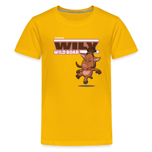 Wily Wild Boar Character Comfort Kids Tee - sun yellow