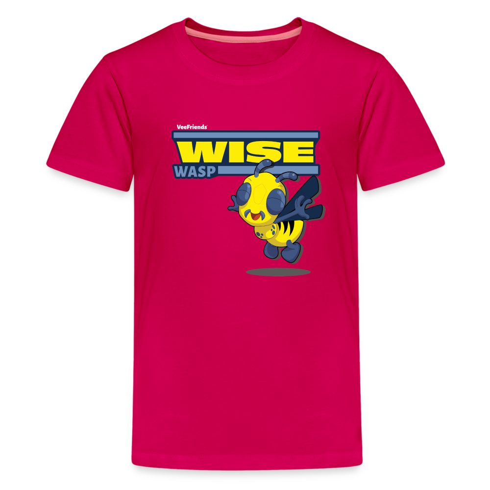 Wise Wasp Character Comfort Kids Tee - dark pink