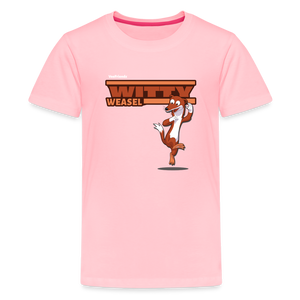 Witty Weasel Character Comfort Kids Tee - pink