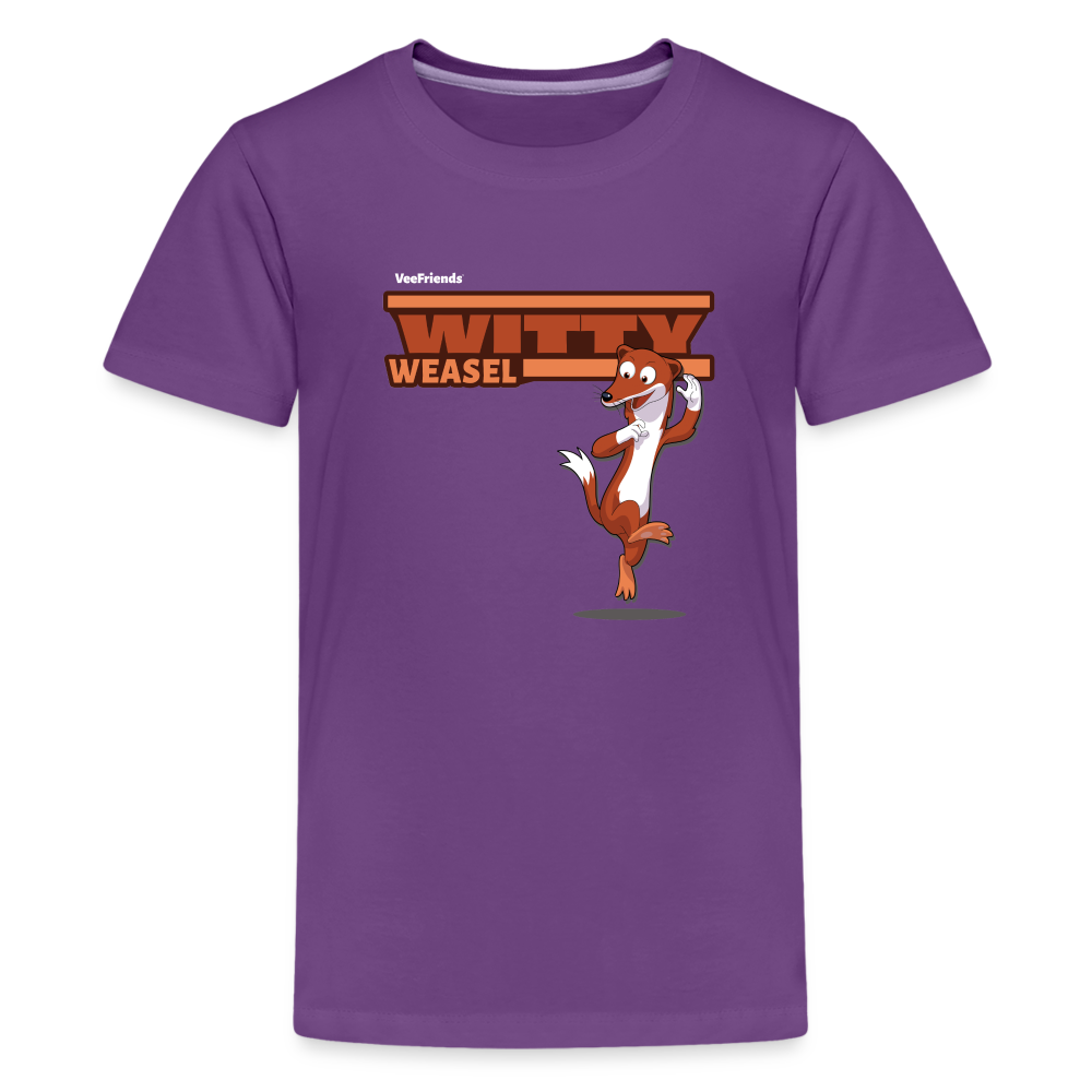 Witty Weasel Character Comfort Kids Tee - purple