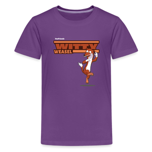 Witty Weasel Character Comfort Kids Tee - purple