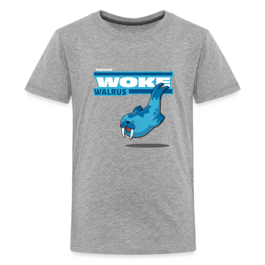 Woke Walrus Character Comfort Kids Tee - heather gray