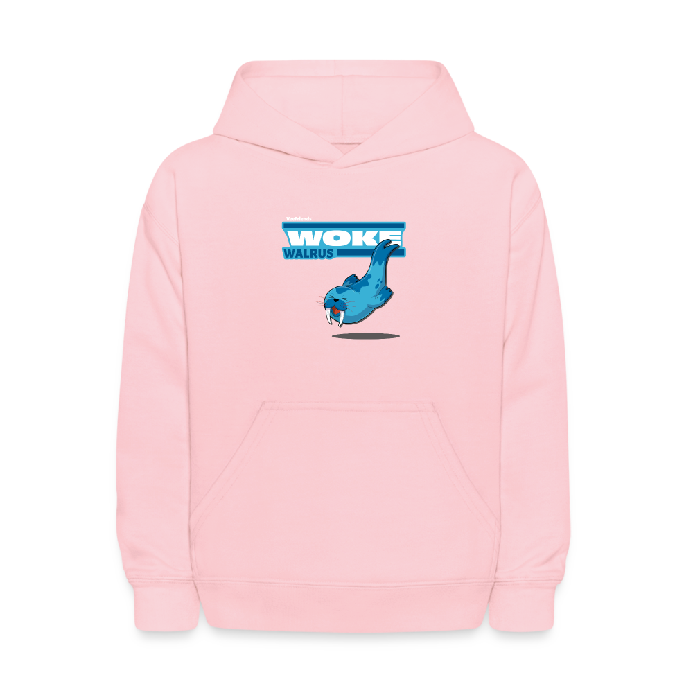 Woke Walrus Character Comfort Kids Hoodie - pink