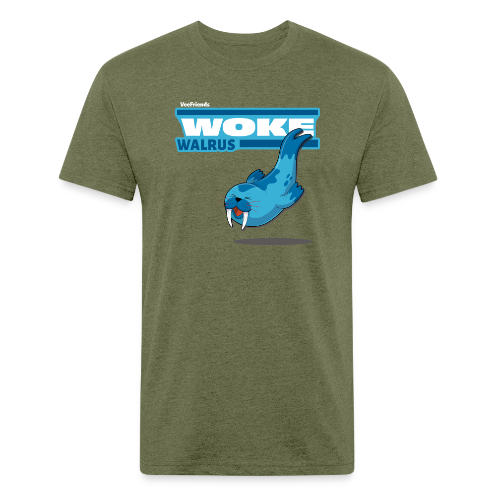 
            
                Load image into Gallery viewer, Woke Walrus Character Comfort Adult Tee - heather military green
            
        