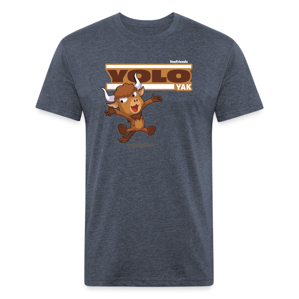 Yolo Yak Character Comfort Adult Tee - heather navy