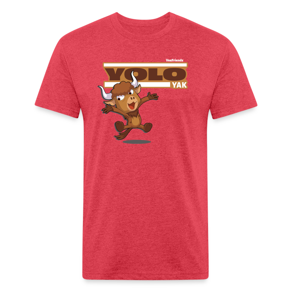 Yolo Yak Character Comfort Adult Tee - heather red