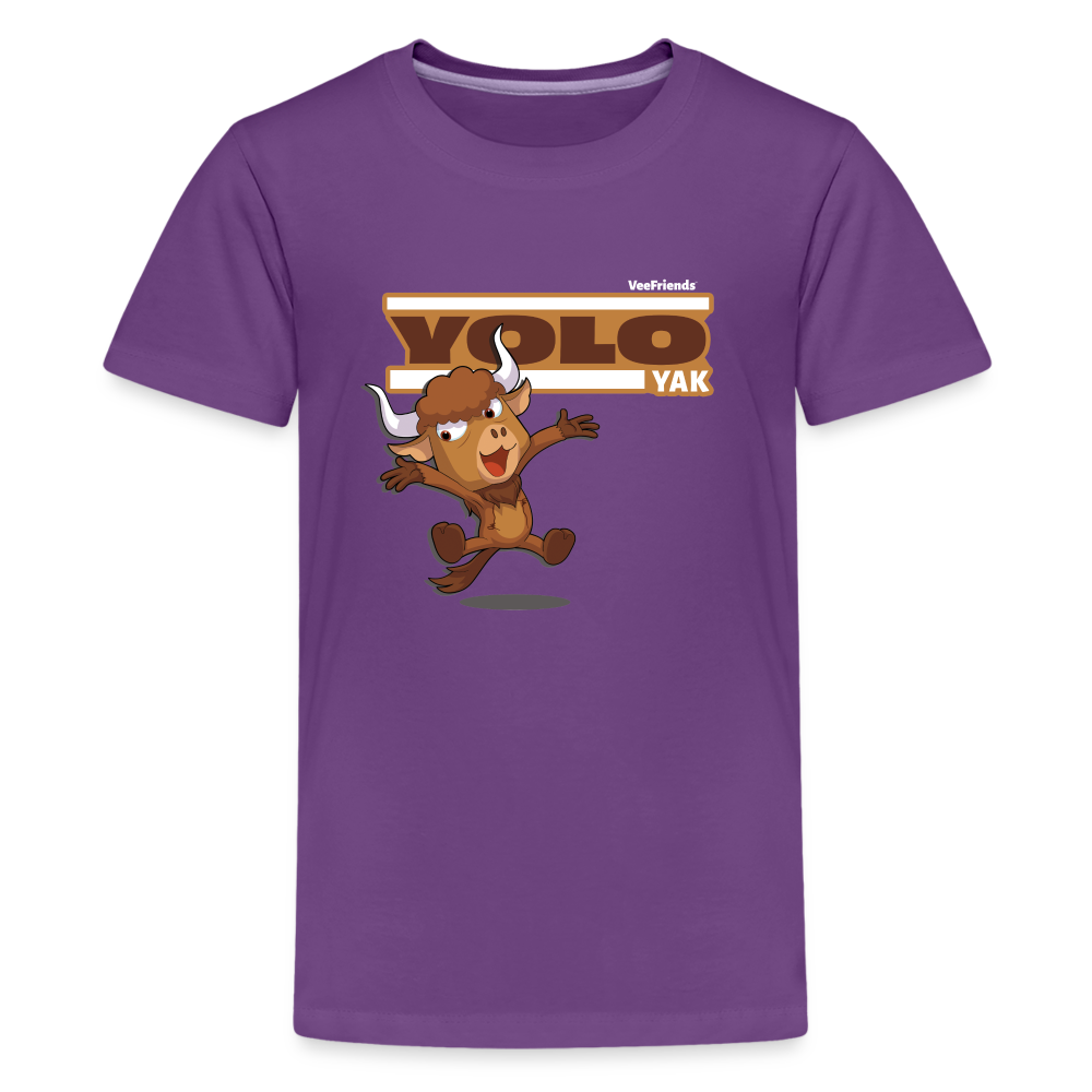 Yolo Yak Character Comfort Kids Tee - purple