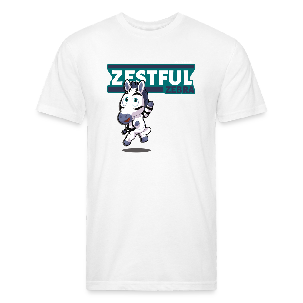Zestful Zebra Character Comfort Adult Tee - white