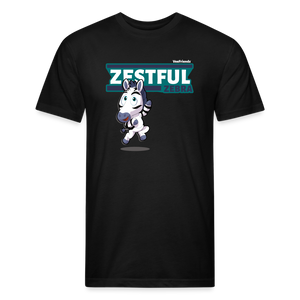 Zestful Zebra Character Comfort Adult Tee - black