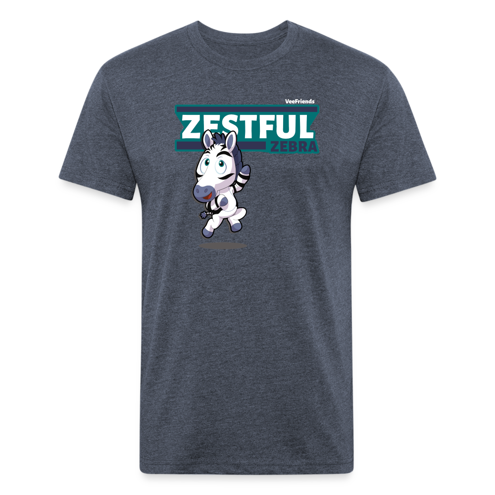 Zestful Zebra Character Comfort Adult Tee - heather navy