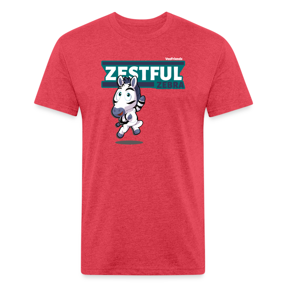Zestful Zebra Character Comfort Adult Tee - heather red