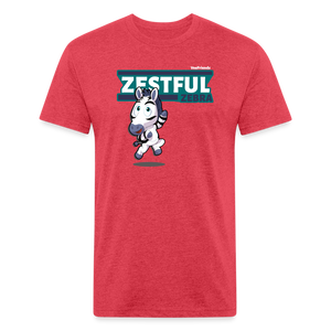 Zestful Zebra Character Comfort Adult Tee - heather red