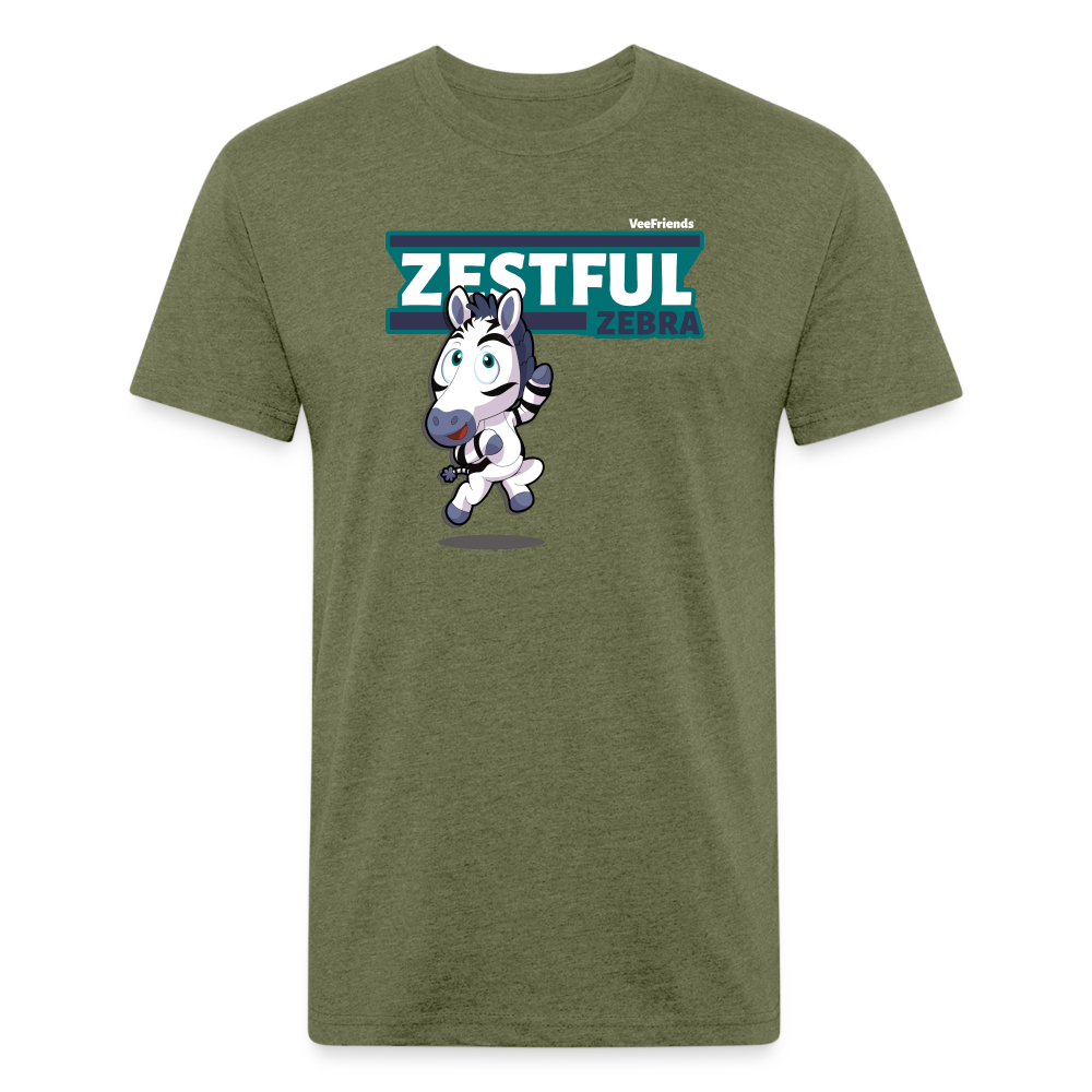 Zestful Zebra Character Comfort Adult Tee - heather military green