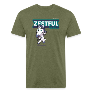 Zestful Zebra Character Comfort Adult Tee - heather military green