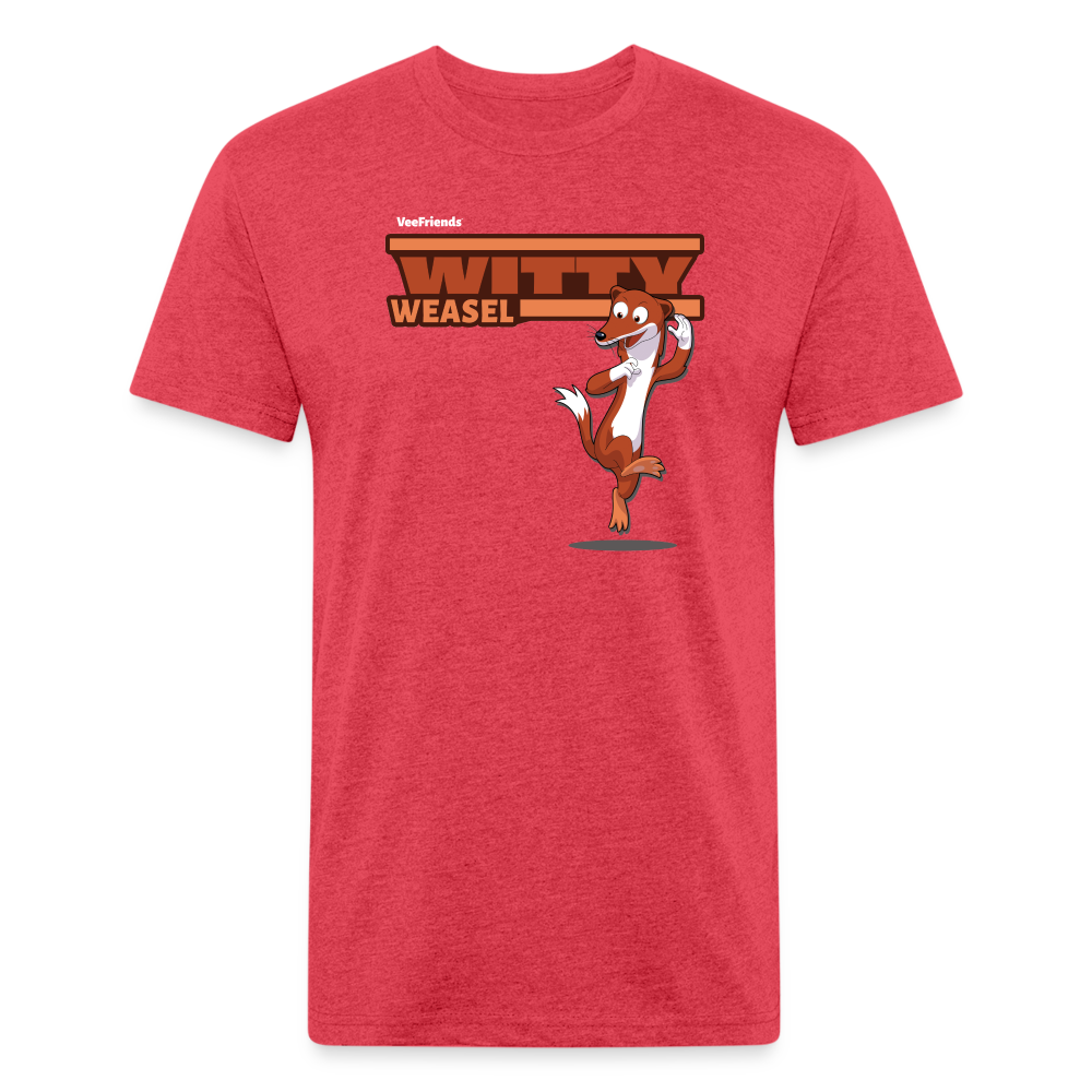 Witty Weasel Character Comfort Adult Tee - heather red