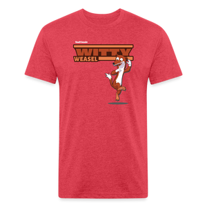 Witty Weasel Character Comfort Adult Tee - heather red