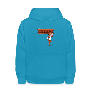 Witty Weasel Character Comfort Kids Hoodie - turquoise