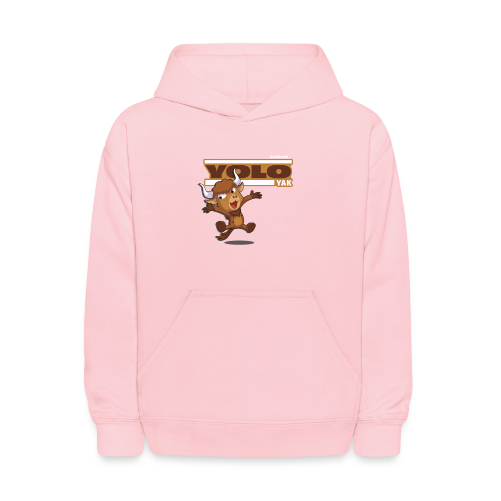 Yolo Yak Character Comfort Kids Hoodie - pink