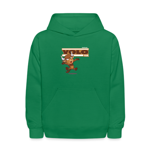 Yolo Yak Character Comfort Kids Hoodie - kelly green