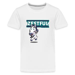 Zestful Zebra Character Comfort Kids Tee - white