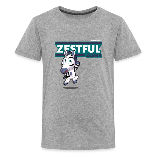 Zestful Zebra Character Comfort Kids Tee - heather gray