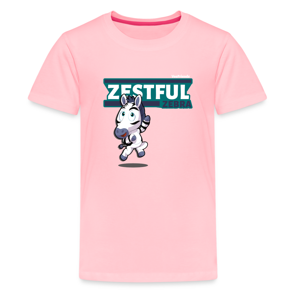 Zestful Zebra Character Comfort Kids Tee - pink