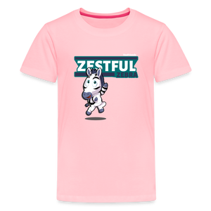 
            
                Load image into Gallery viewer, Zestful Zebra Character Comfort Kids Tee - pink
            
        
