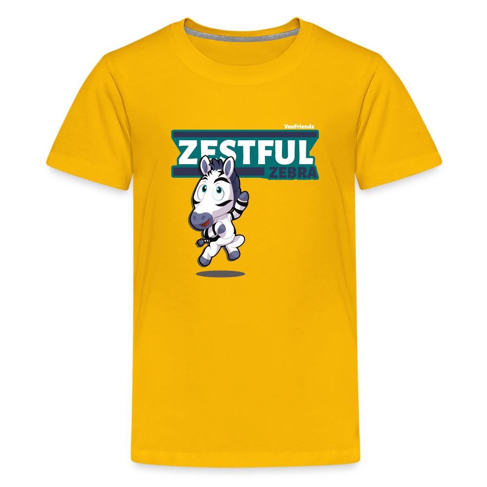 Zestful Zebra Character Comfort Kids Tee - sun yellow