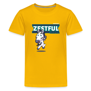Zestful Zebra Character Comfort Kids Tee - sun yellow