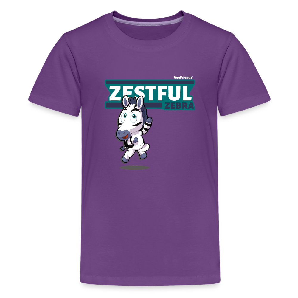 Zestful Zebra Character Comfort Kids Tee - purple