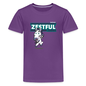 Zestful Zebra Character Comfort Kids Tee - purple