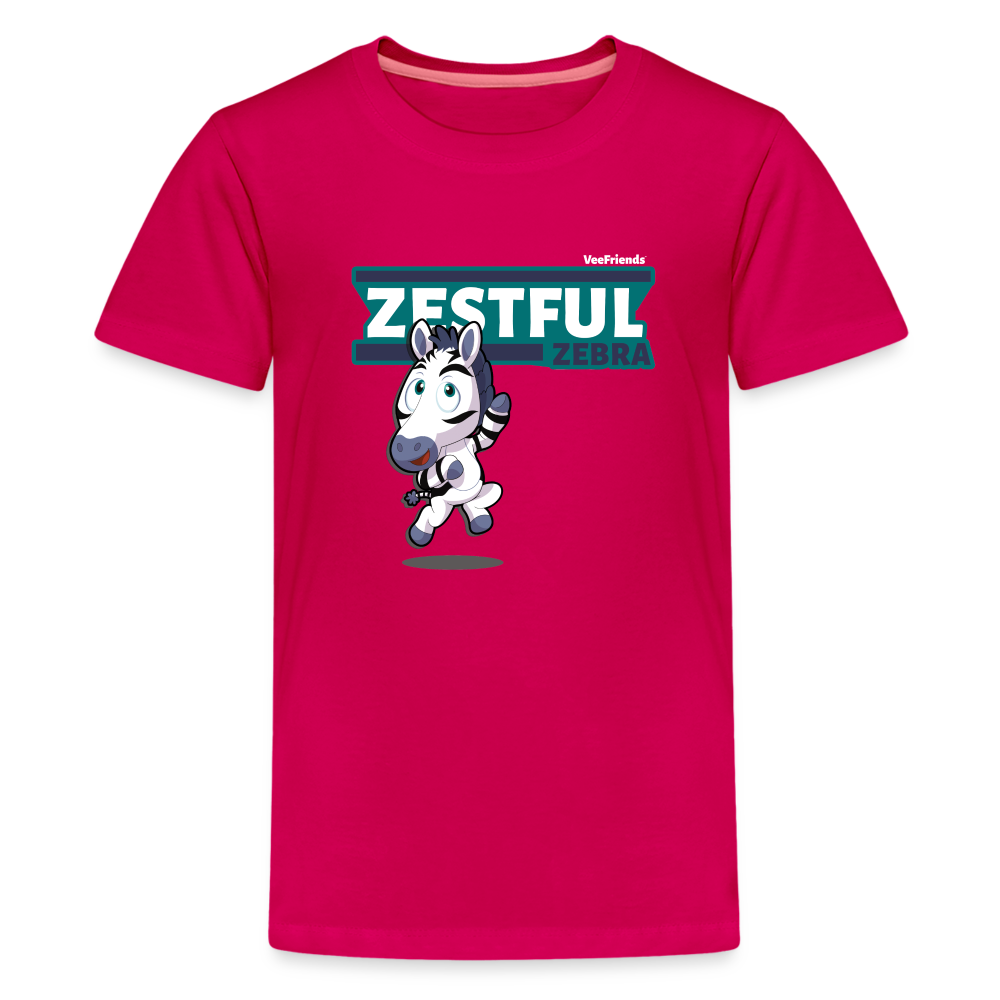 Zestful Zebra Character Comfort Kids Tee - dark pink
