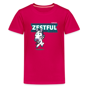 Zestful Zebra Character Comfort Kids Tee - dark pink