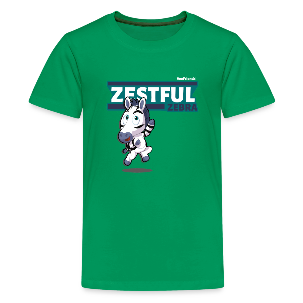 Zestful Zebra Character Comfort Kids Tee - kelly green