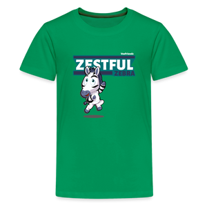 Zestful Zebra Character Comfort Kids Tee - kelly green