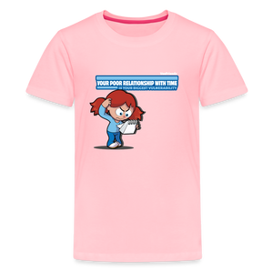 Your Poor Relationship With Time Is Your Biggest Vulnerability Character Comfort Kids Tee - pink