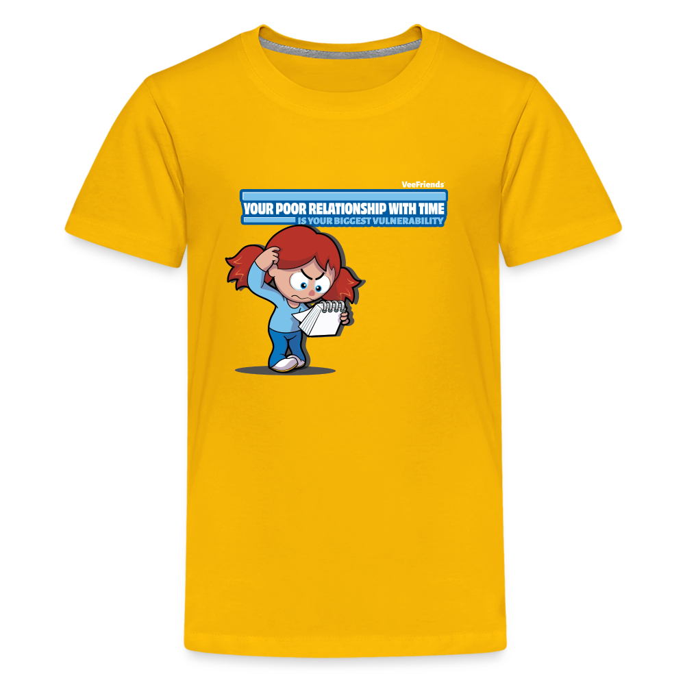 Your Poor Relationship With Time Is Your Biggest Vulnerability Character Comfort Kids Tee - sun yellow